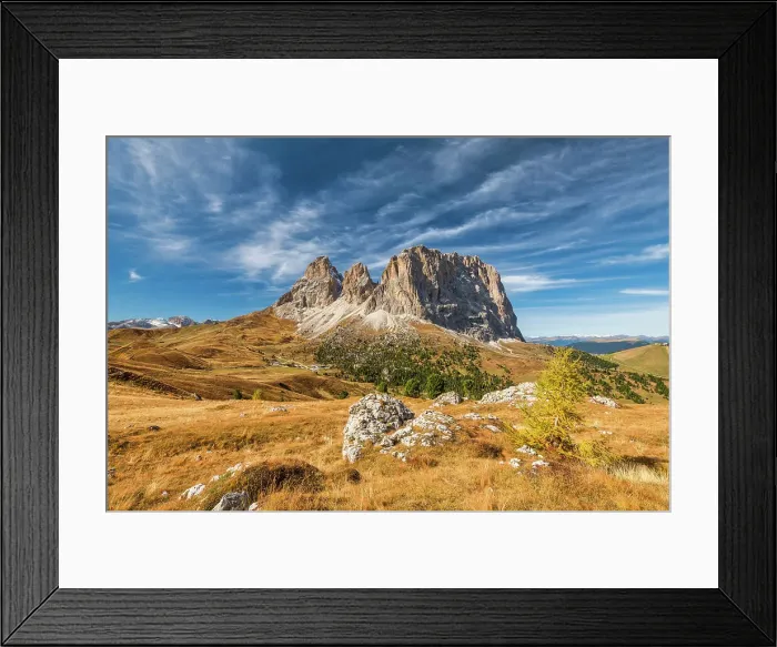 Framed Print : Sassolungo, Sella Pass, Dolomites, South Tyrol, Trentino, Italy