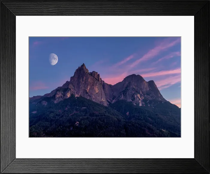 Framed Print : Moonrise over Schlern, South Tyrol, Dolomites, Italy Framed Print : Moonrise over Schlern, South Tyrol, Dolomites, Italy