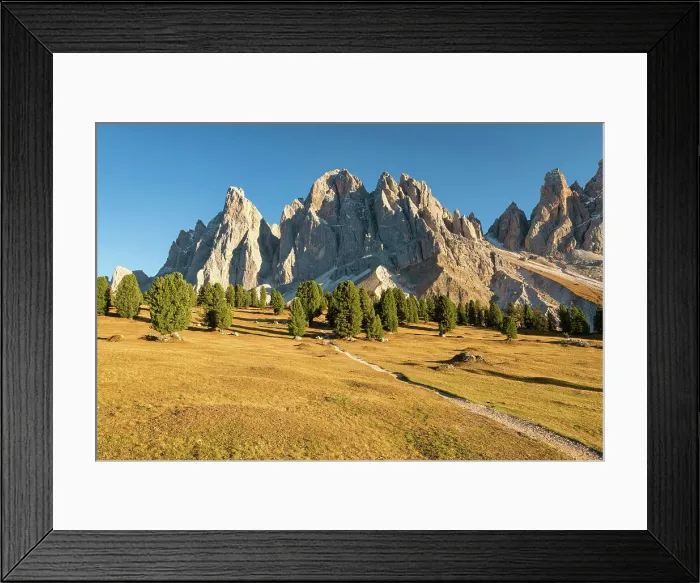 Framed Print : Puez Odle Range, Val di Funes, South Tyrol, Dolomites, Italy