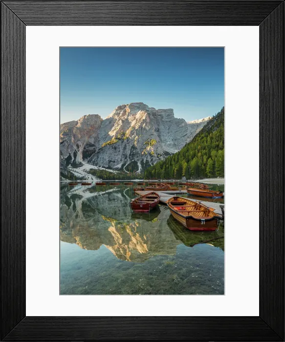 Framed Print : Lago di Braies, South Tyrol, Dolomites, Italy