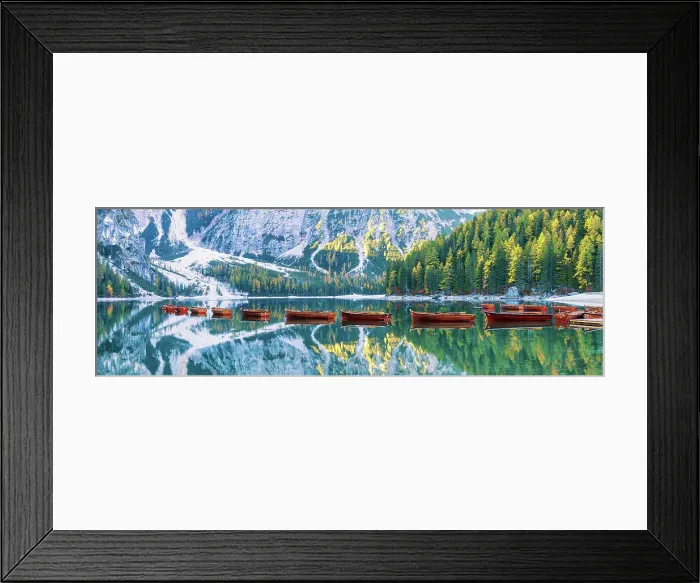 Framed Print : Boats on Lago di Braies, South Tyrol, Dolomites, Italy Framed Print : Boats on Lago di Braies, South Tyrol, Dolomites, Italy
