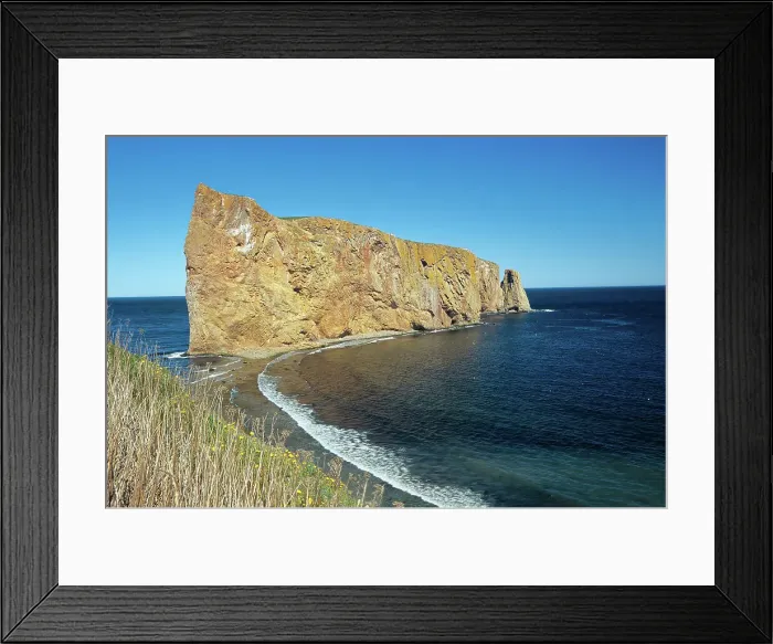 Framed Print : Rocher perce (Perce Rock) on the Gaspe Peninsula and the Atlantic Ocean Perce, Quebec, Canada Framed Print : Rocher perce (Perce Rock) on the Gaspe Peninsula and the Atlantic Ocean Perce, Quebec, Canada