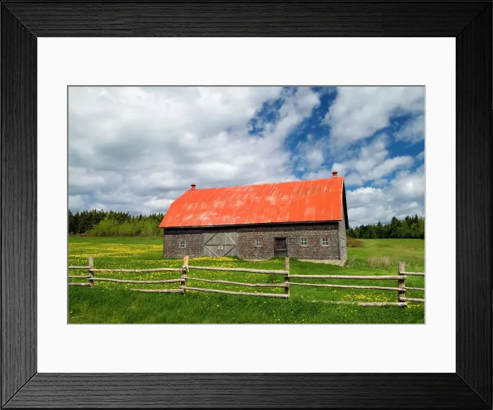 Framed Print : fence and barn Grosses Roches, Quebec, Canada Framed Print : fence and barn Grosses Roches, Quebec, Canada