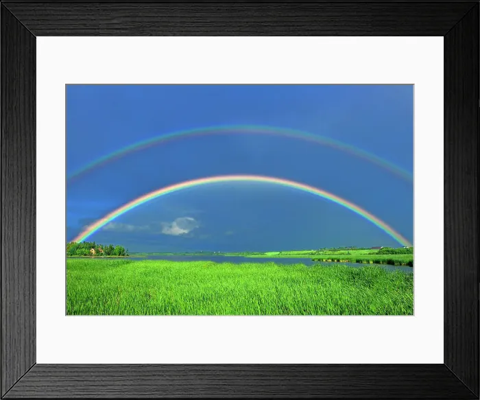 Framed Print : Double rainbow after storm St. Gedeon, Quebec, Canada Framed Print : Double rainbow after storm St. Gedeon, Quebec, Canada