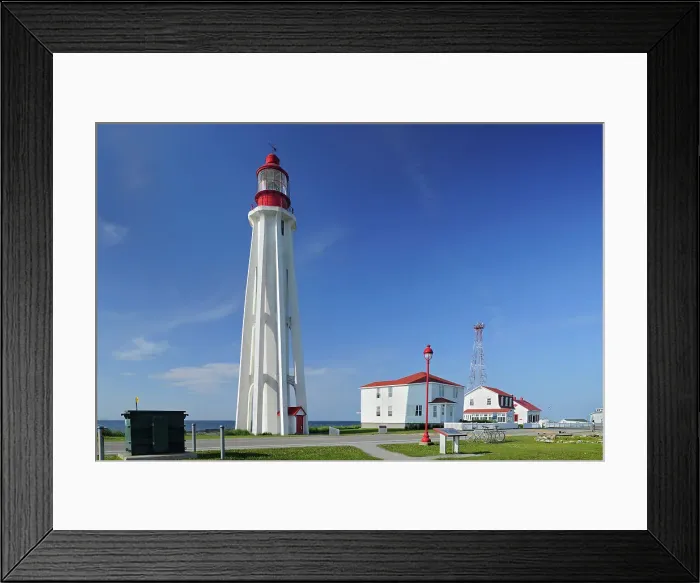 Framed Print : lighthouse on Gulf of St. Lawrence _Pointe-Au-Pere National Histtoric Site, Quebec, Canada