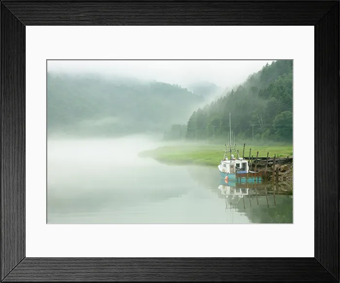 Framed Print : Fishing boat in fog Alma, New Brunswick, Canada Framed Print : Fishing boat in fog Alma, New Brunswick, Canada