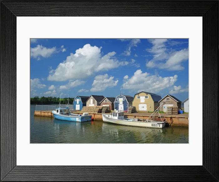 Framed Print : Fishing boats and huts New London, Prince Edward Island, Canada Framed Print : Fishing boats and huts New London, Prince Edward Island, Canada