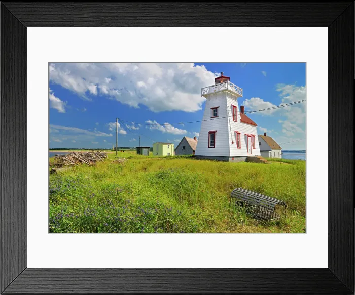 Framed Print : North Rustico Harbour lighthouse and lobster traps North Rustico Harbour Prince Edward Island Canada Framed Print : North Rustico Harbour lighthouse and lobster traps North Rustico Harbour Prince Edward Island Canada