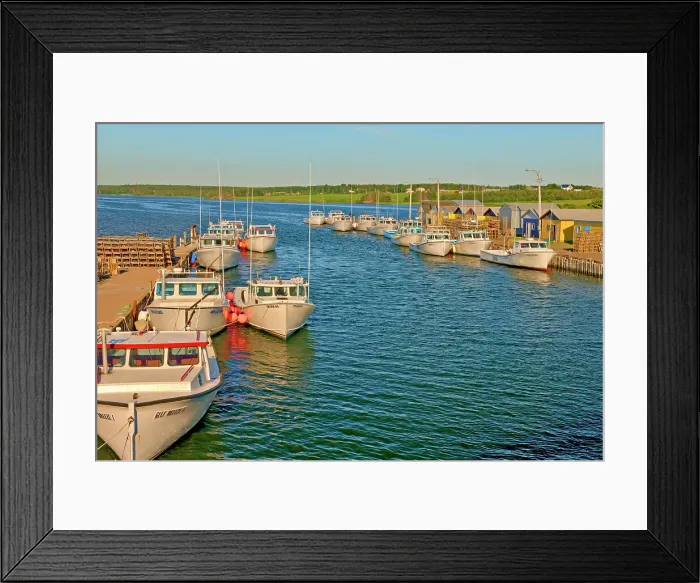 Framed Print : Fishing boats in coastal village North Lake, Prince Edward Island, Canada Framed Print : Fishing boats in coastal village North Lake, Prince Edward Island, Canada