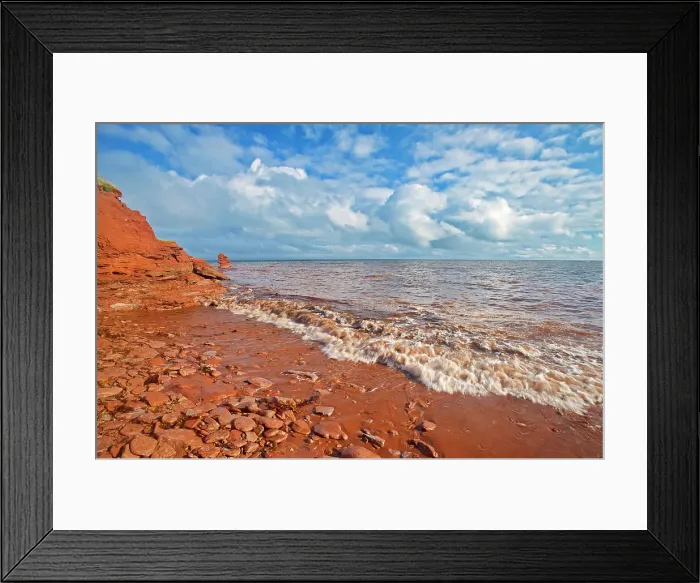Framed Print : Red sandstone cliffs along the Gulf of St. Lawrence. SIte of the remnant of Elephant Rock'. North Cape, Prince Edward Island, Canada Framed Print : Red sandstone cliffs along the Gulf of St. Lawrence. SIte of the remnant of Elephant Rock'. North Cape, Prince Edward Island, Canada
