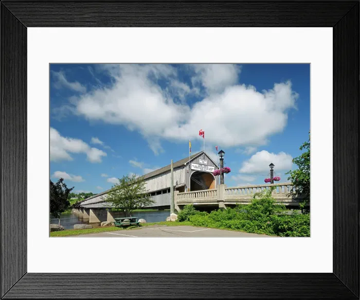 Framed Print : World's Longest Covered Bridge over the Saint John River Framed Print : World's Longest Covered Bridge over the Saint John River