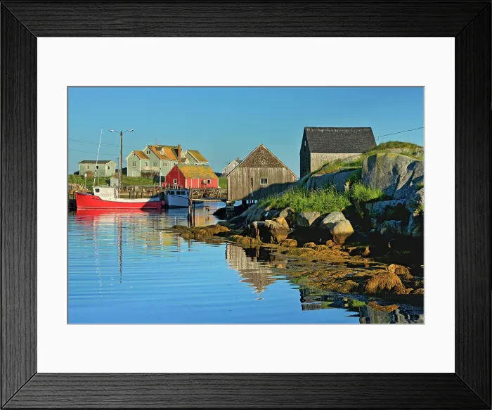 Framed Print : Fishing boat in iconic coastal fishing village Peggy's Cove, Nova Scotia, Canada Framed Print : Fishing boat in iconic coastal fishing village Peggy's Cove, Nova Scotia, Canada