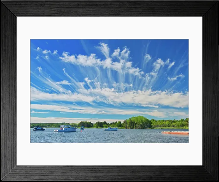Framed Print : Clouds and boats on Cape Breton, North Sydney, Nova Scotia, Canada Framed Print : Clouds and boats on Cape Breton, North Sydney, Nova Scotia, Canada