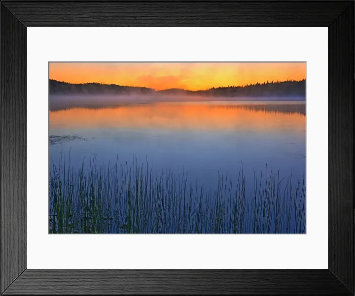 Framed Print : Fog over Lac Sauvage at dawn Chibougameau, Quebec, Canada Framed Print : Fog over Lac Sauvage at dawn Chibougameau, Quebec, Canada