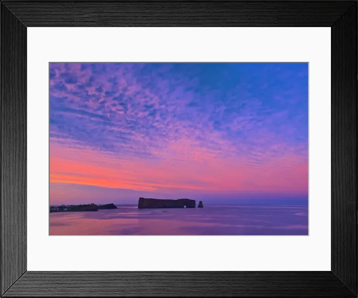 Framed Print : Le Rocher Perce or Perce Rock in the Atlantic Ocean at sunset Perce, Quebec, Canada Framed Print : Le Rocher Perce or Perce Rock in the Atlantic Ocean at sunset Perce, Quebec, Canada