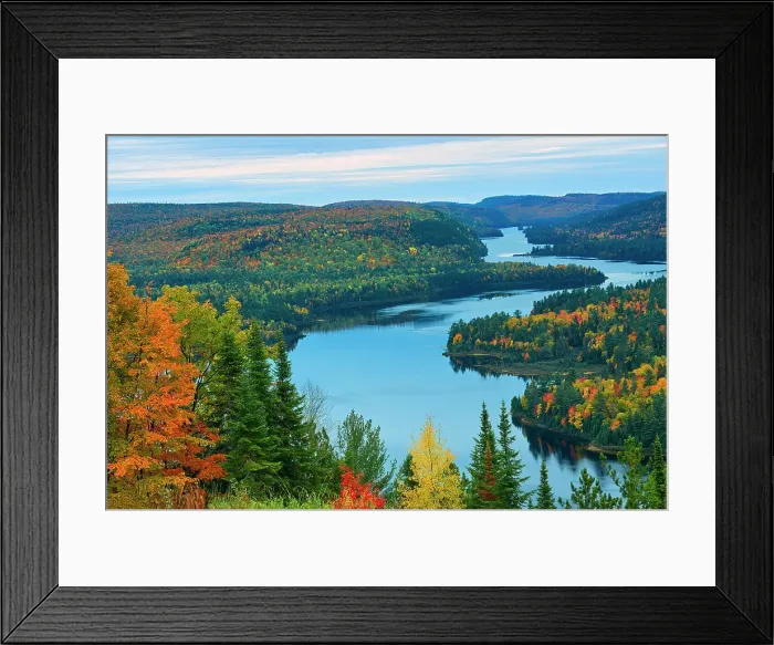 Framed Print : Lac Wapizagonke in the Laurentian Mountains from the viewpoint of Le Passage'. Great Lakes - St. Lawrence Forest Region. La Mauricie National Park, Quebec, Canada Framed Print : Lac Wapizagonke in the Laurentian Mountains from the viewpoint of Le Passage'. Great Lakes - St. Lawrence Forest Region. La Mauricie National Park, Quebec, Canada