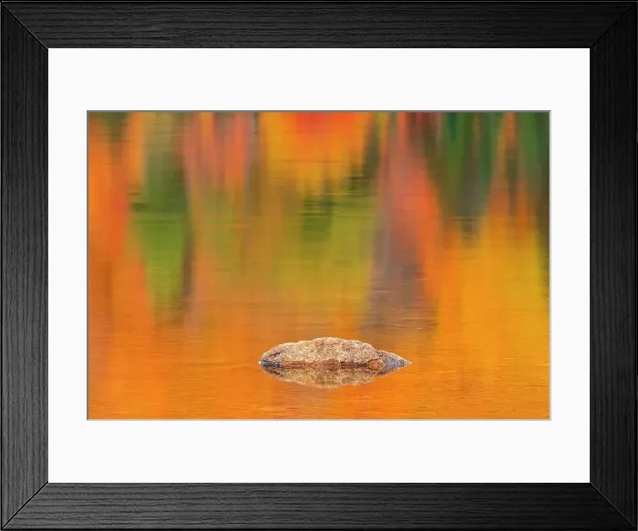 Framed Print : Rock and autumn colors reflected in Lac Wapizagonke. Great Lakes - St. Lawrence Forest Region. La Mauricie National Park, Quebec, Canada Framed Print : Rock and autumn colors reflected in Lac Wapizagonke. Great Lakes - St. Lawrence Forest Region. La Mauricie National Park, Quebec, Canada