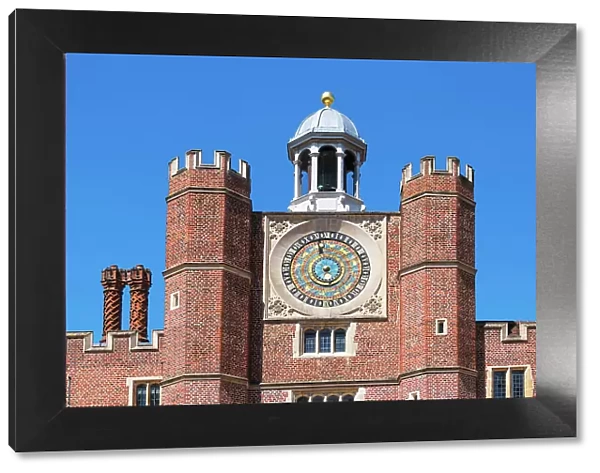 A sixteenth-century astronomical clock in Hampton Court Palace, London, England
