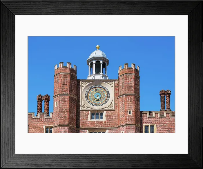 Framed Print : A sixteenth-century astronomical clock in Hampton Court Palace, London, England