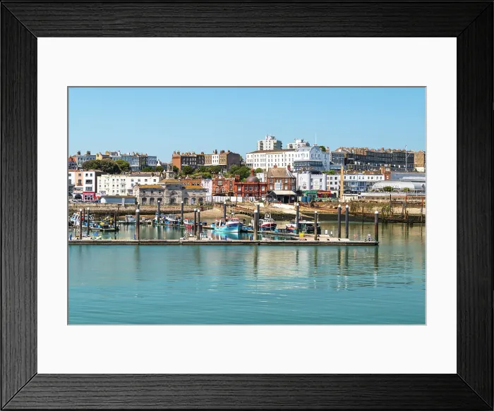 Framed Print : View towards Ramsgate quayside and the town, Kent, England Framed Print : View towards Ramsgate quayside and the town, Kent, England
