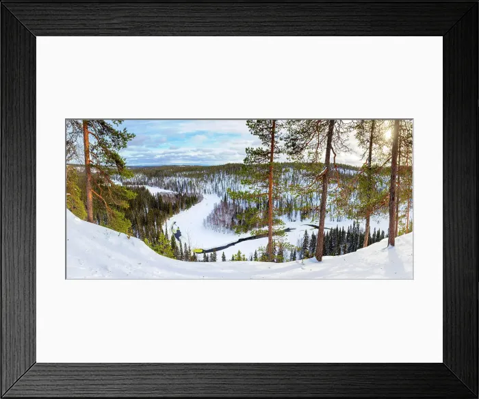 Framed Print : Europe, Finland, elevated viewpoint at Oulanka National Park
