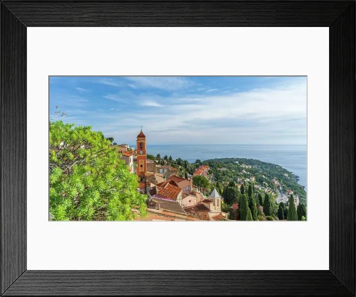 Framed Print : Europe, France, Cote D'Azur. the village of Roquebrune and the view towards Cap Martin Framed Print : Europe, France, Cote D'Azur. the village of Roquebrune and the view towards Cap Martin