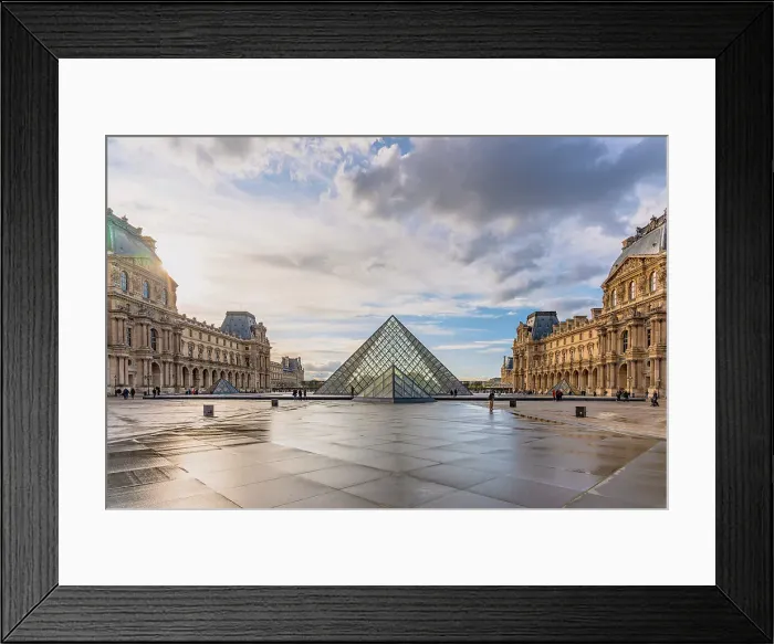 Framed Print : Musee du Louvre, square and famous Pyramid. Paris, France Framed Print : Musee du Louvre, square and famous Pyramid. Paris, France