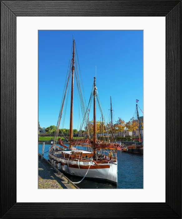 Framed Print : Sailing boat at Germaniahafen port, Kiel, Schleswig-Holstein, Germany Framed Print : Sailing boat at Germaniahafen port, Kiel, Schleswig-Holstein, Germany