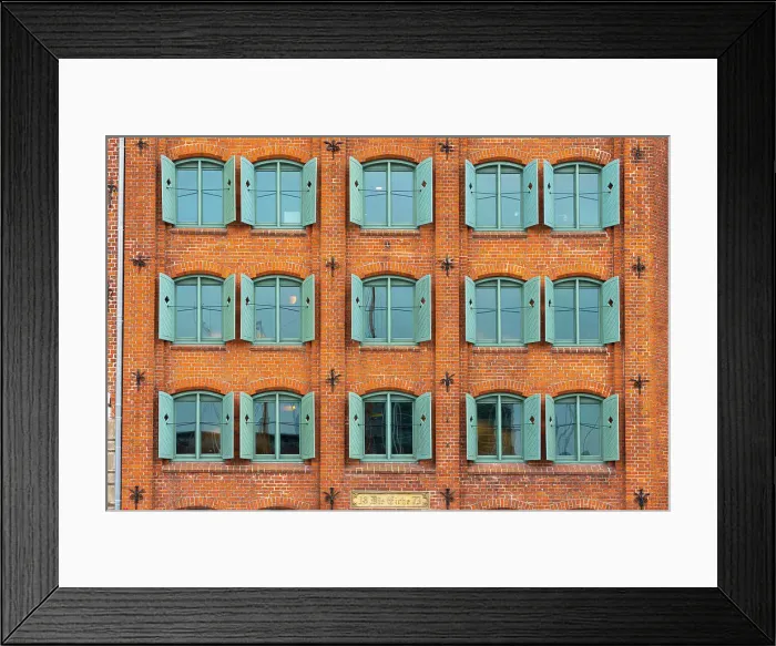 Framed Print : Detail of facade with opened window shutters, Lubeck, UNESCO, Schleswig-Holstein, Germany Framed Print : Detail of facade with opened window shutters, Lubeck, UNESCO, Schleswig-Holstein, Germany