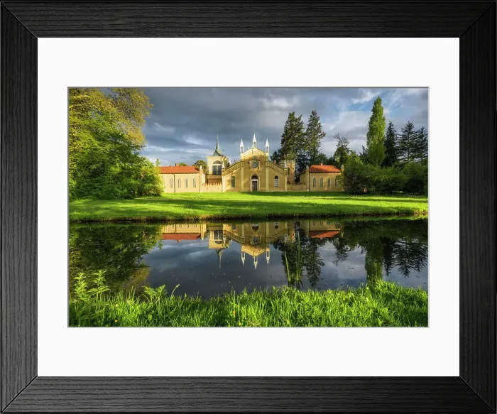 Framed Print : Gothic House in Dessau-Worlitzer Garden Realm, English style landscape park, , Unesco World Heritage site, Dessau-Worlitz, Saxony-Anhalt, Germany Framed Print : Gothic House in Dessau-Worlitzer Garden Realm, English style landscape park, , Unesco World Heritage site, Dessau-Worlitz, Saxony-Anhalt, Germany