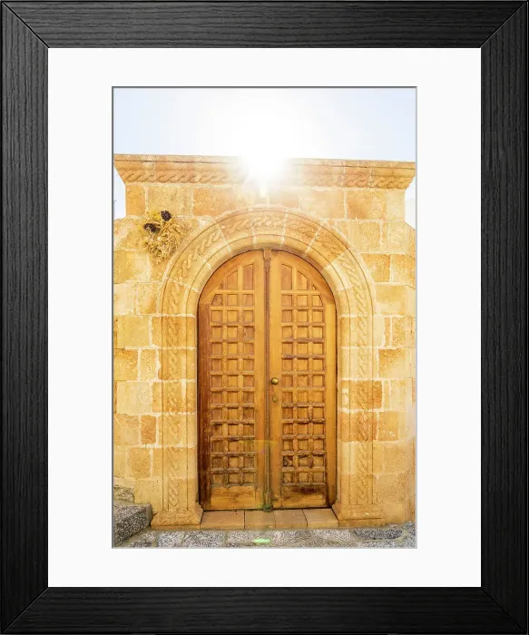 Framed Print : Door in Lindos, Rhodes, Dodecanese Islands, Greece Framed Print : Door in Lindos, Rhodes, Dodecanese Islands, Greece