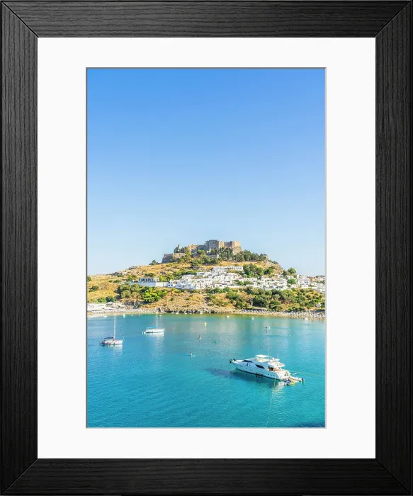 Framed Print : The Arcopolis of Lindos, Lindos, Rhodes, Dodecanese Islands, Greece