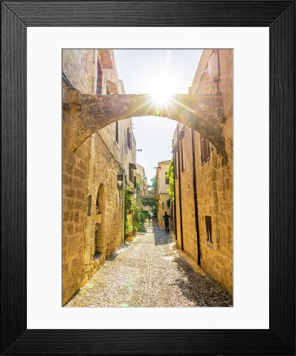 Framed Print : A street in the Medieval City of Rhodes, UNESCO, Rhodes, Dodecanese Islands, Greece Framed Print : A street in the Medieval City of Rhodes, UNESCO, Rhodes, Dodecanese Islands, Greece