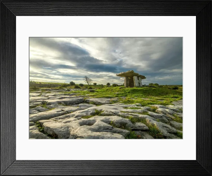 Framed Print : Poulnabrone Dolmen, The Burren, County Clare, Ireland Framed Print : Poulnabrone Dolmen, The Burren, County Clare, Ireland