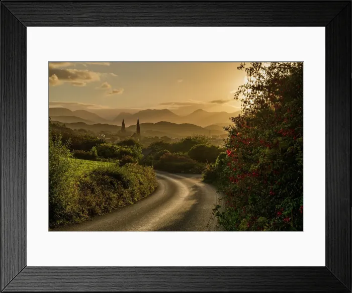 Framed Print : Road leading to Clifden, Connemara, Co. Galway, Ireland Framed Print : Road leading to Clifden, Connemara, Co. Galway, Ireland