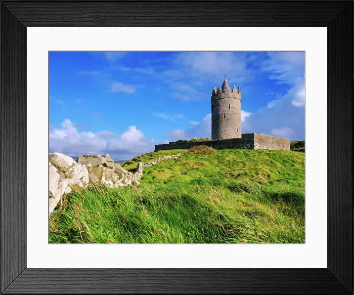 Framed Print : Doonagore Castle, low angle view, Doonagore, County Clare, Ireland Framed Print : Doonagore Castle, low angle view, Doonagore, County Clare, Ireland