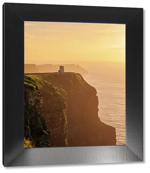 O'Brien's Tower at sunset, Cliffs of Moher, County Clare, Ireland