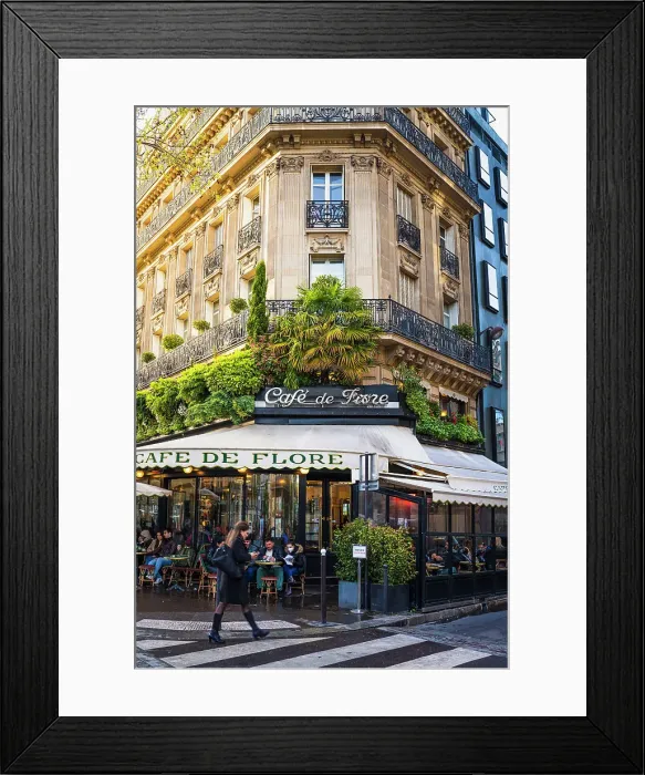Framed Print : Historic Cafe de Flore, Paris, France