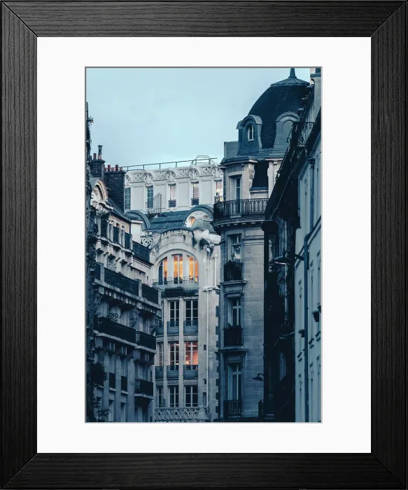 Framed Print : Building background at night, Paris, France