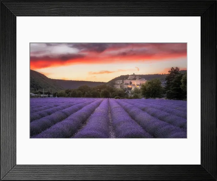 Framed Print : Banon at sunset, Alpes-de-haute-Provence, Provence-Alpes-Cote d'Azur, France