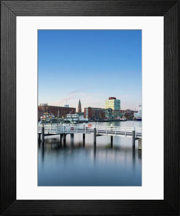 Framed Print : People crossing Horn bridge (Hornbrucke) at dusk, Port of Kiel, Kiel, Schleswig-Holstein, Germany Framed Print : People crossing Horn bridge (Hornbrucke) at dusk, Port of Kiel, Kiel, Schleswig-Holstein, Germany