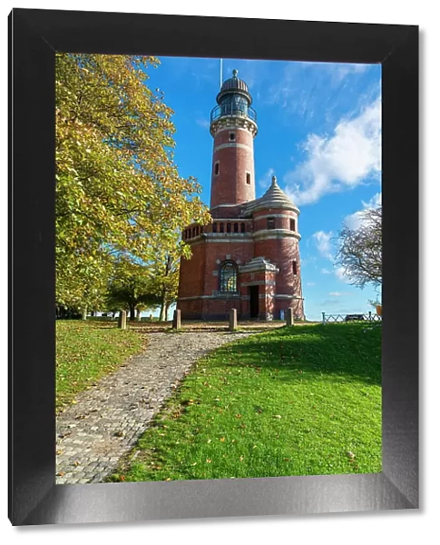 Kiel-Holtenau lighthouse against sky on sunny day, Kiel, Schleswig-Holstein, Germany