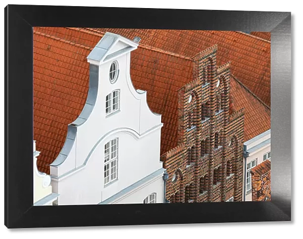 Detail of gables of residential houses, Lubeck, UNESCO, Schleswig-Holstein, Germany