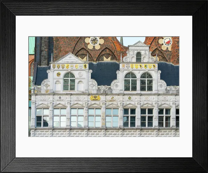 Framed Print : Detail of Renaissance facade of Lubeck Town Hall, Lubeck, UNESCO, Schleswig-Holstein, Germany Framed Print : Detail of Renaissance facade of Lubeck Town Hall, Lubeck, UNESCO, Schleswig-Holstein, Germany