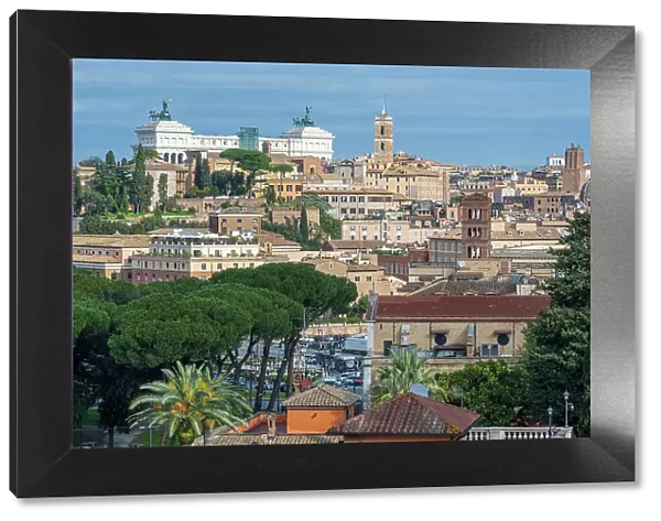 Europe, Italy, Rome. View from the Aventine towards the Piazza Venezia and its buildings