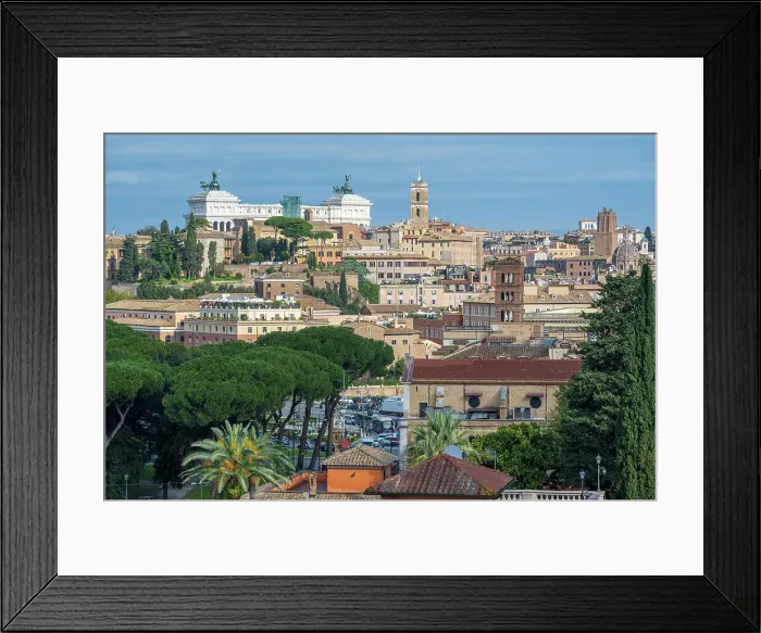 Framed Print : Europe, Italy, Rome. View from the Aventine towards the Piazza Venezia and its buildings Framed Print : Europe, Italy, Rome. View from the Aventine towards the Piazza Venezia and its buildings