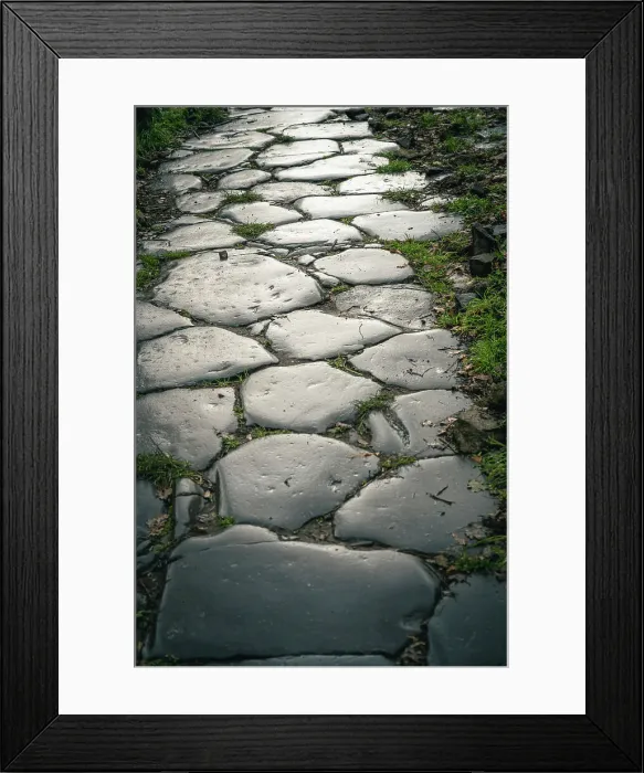Framed Print : Europe, Italy, Latium. An old road paved with big stones in Tusculum, the ancient roman town near to Frascati Framed Print : Europe, Italy, Latium. An old road paved with big stones in Tusculum, the ancient roman town near to Frascati
