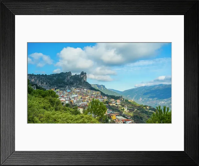 Framed Print : Europe, Italy, Sardinia. Ulassai, a typical colorful mountain village in the Ogliastra Framed Print : Europe, Italy, Sardinia. Ulassai, a typical colorful mountain village in the Ogliastra