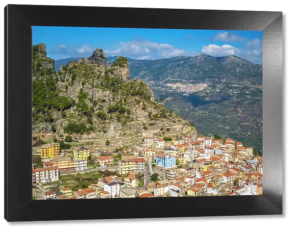 Europe, Italy, Sardinia. Ulassai, a typical colorful mountain village in the Ogliastra