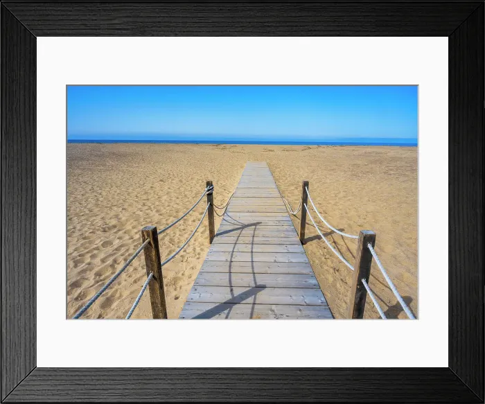 Framed Print : Europe, Italy, Sardinia. A wooden gangway to the long sandy beach of Piscinas Framed Print : Europe, Italy, Sardinia. A wooden gangway to the long sandy beach of Piscinas